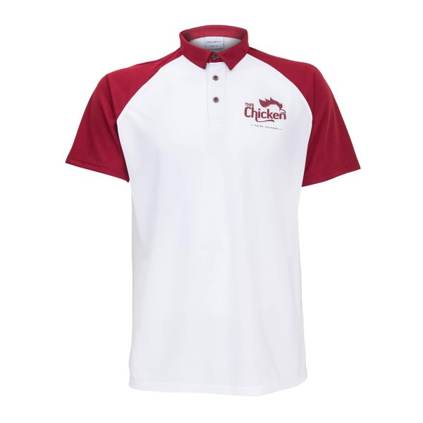THIS Chicken Polo Yaka Beyaz Bordo Tişört